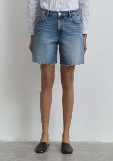Mavi Lidia All Blue Puslu Koyu Mavi Boyfriend Normal Bel Geniş Paça Kadın Jean Şort 1410145-89744 - 3