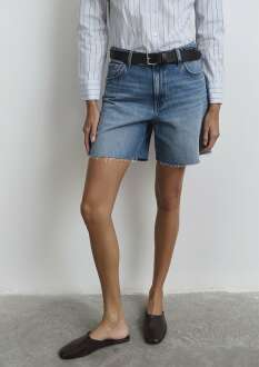 Mavi Lidia All Blue Puslu Koyu Mavi Boyfriend Normal Bel Geniş Paça Kadın Jean Şort 1410145-89744 - 4