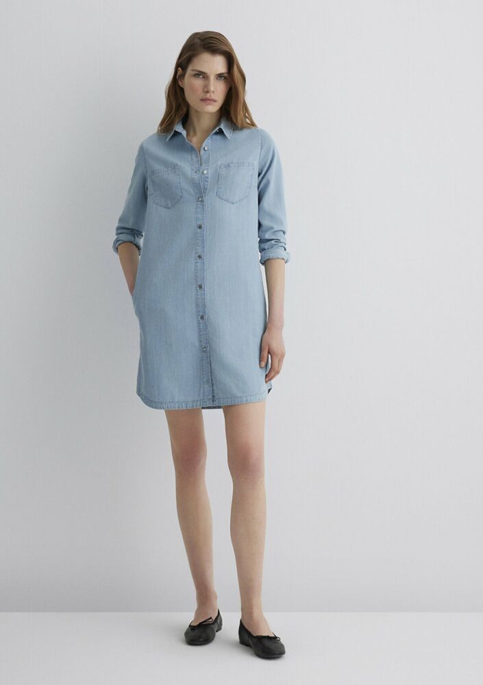 Mavi Liz Casual Açık Mavi Kadın Jean Elbise 130656-89576 - 1