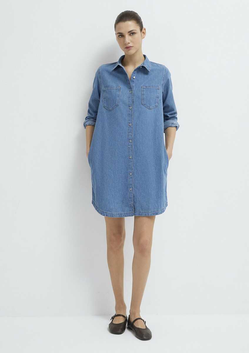 Mavi Lız Mid Denim Kadın Jean Elbise 130656-A1578