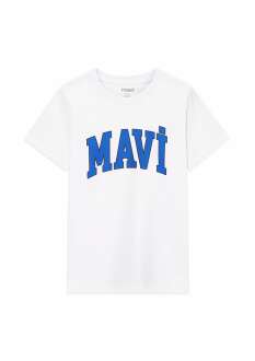 Mavi Logo Baskılı Beyaz Çocuk Tişört 6610030-620 - 3