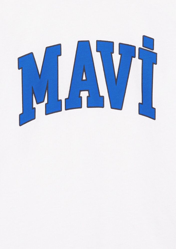 Mavi Logo Baskılı Beyaz Çocuk Tişört 6610030-620 - 5