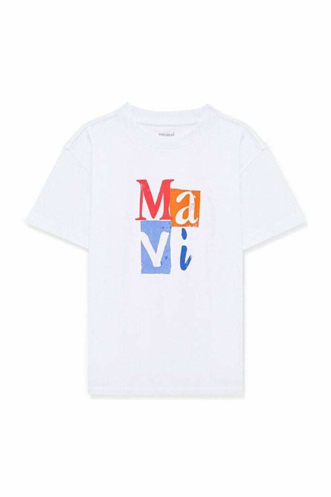 Mavi Logo Baskılı Beyaz Çocuk Tişört 6610173-620 - 3