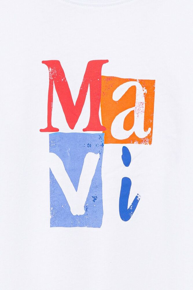 Mavi Logo Baskılı Beyaz Çocuk Tişört 6610173-620 - 5