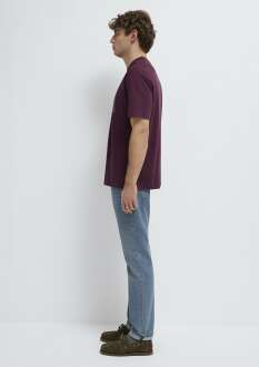 Mavi Logo Baskılı Bordo Loose Ft Erkek Tişört0611711-70434 - 4