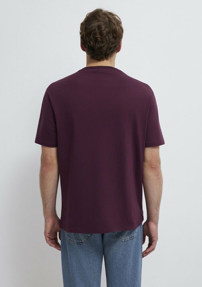 Mavi Logo Baskılı Bordo Loose Ft Erkek Tişört0611711-70434 - 5