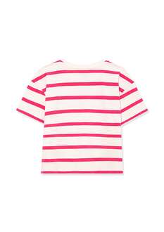 Mavi Logo Baskılı Çizgili Crop Çocuk Tişört 7610182-71111 - 3