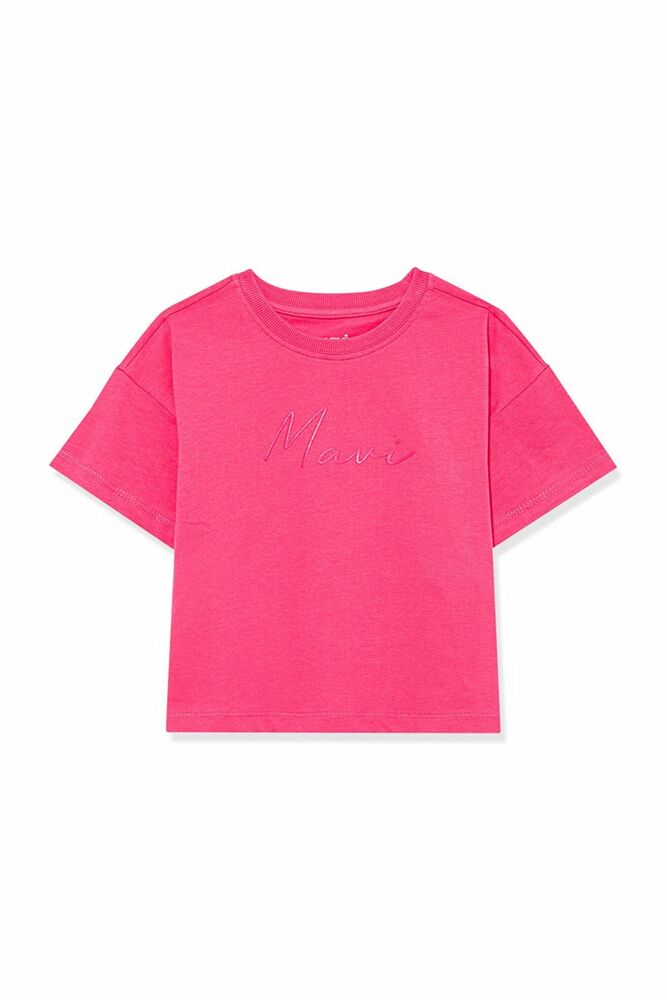 Mavi Logo Baskılı Crop Çocuk Tişört 7610181-71111 - 3