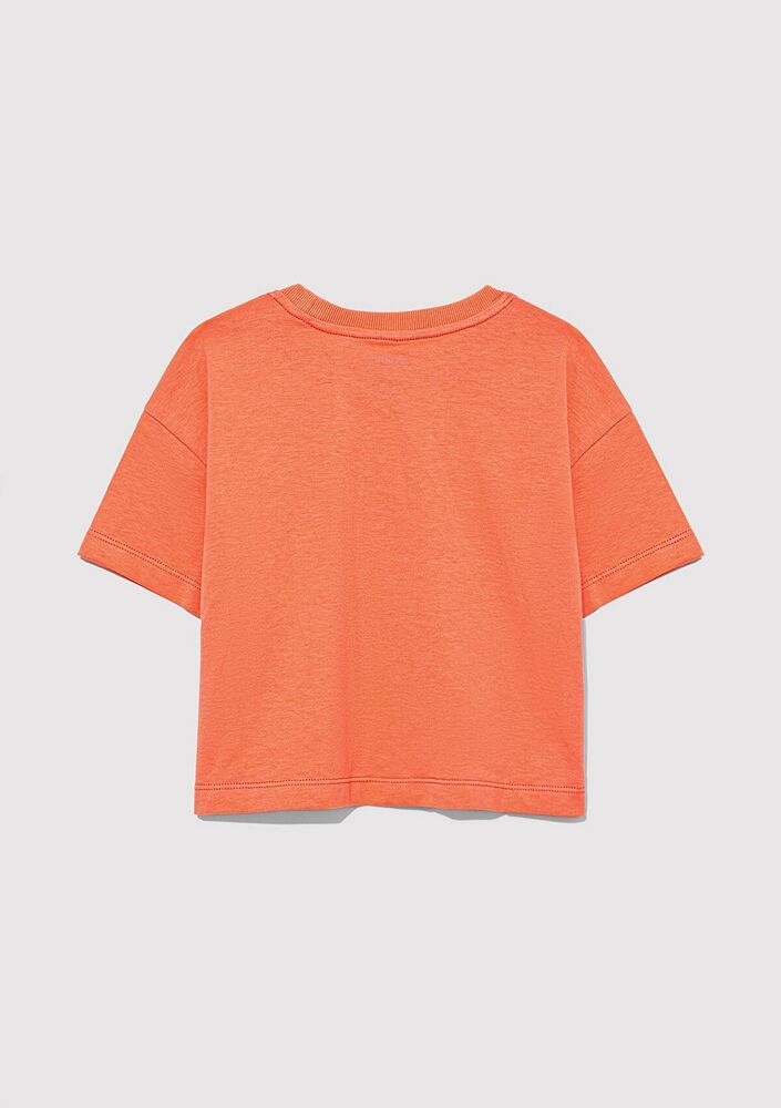 Mavi Logo Baskılı Crop Çocuk Tişört 7610181-71271 - 3