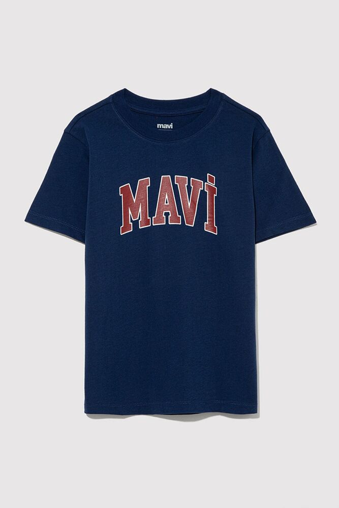 Mavi Logo Baskılı Derin Mavi Çocuk Tişört 6610030-70491 - 1