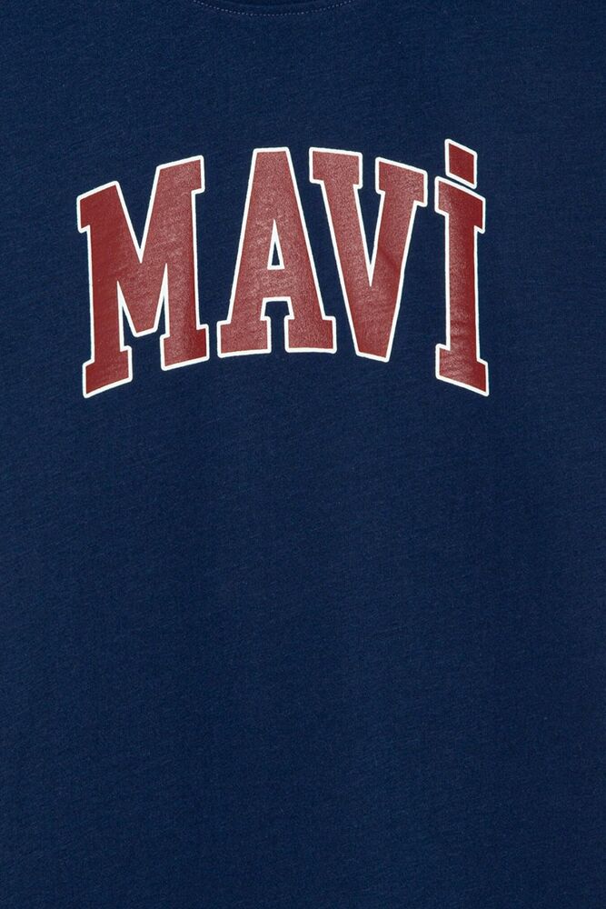 Mavi Logo Baskılı Derin Mavi Çocuk Tişört 6610030-70491 - 3