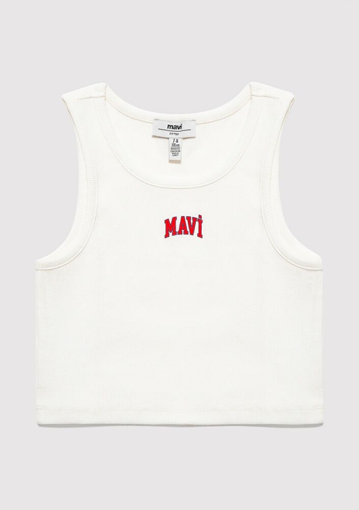 Mavi Logo Baskılı Ekru Çocuk Tişört 7610336-20814