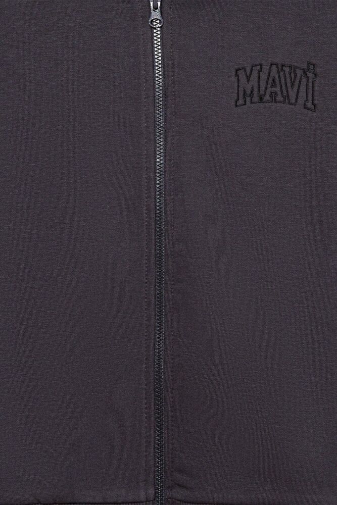 Mavi Logo Baskılı Fermuarlı Kapionlu Çocuk Sweat 7S10051-70087 - 3