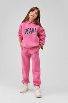 Mavi Logo Baskılı Gül Pembe Çocuk Eşofman Altı 7010000-70982 - 1