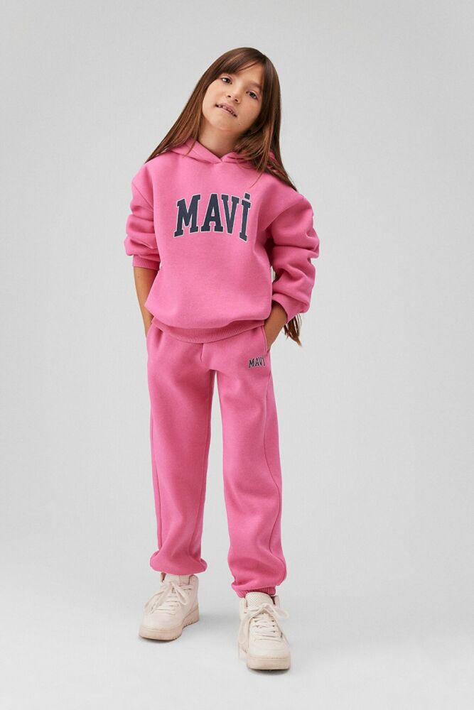Mavi Logo Baskılı Gül Pembe Çocuk Eşofman Altı 7010000-70982 - 1