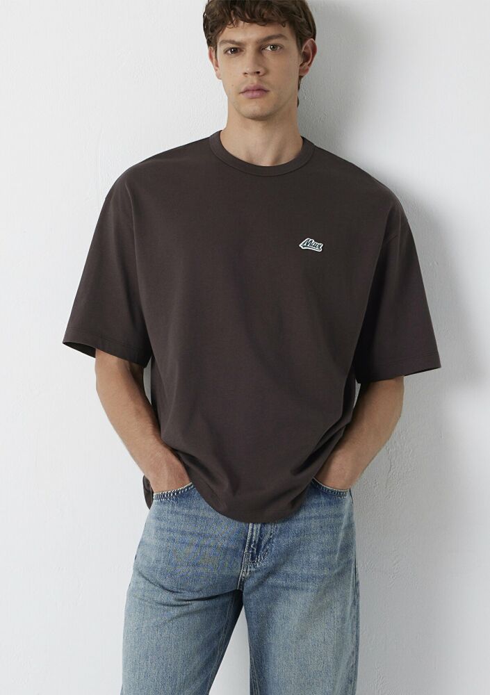 Mavi Logo Baskılı Kahverengi Oversize Erkek Tişört 0613503-70219