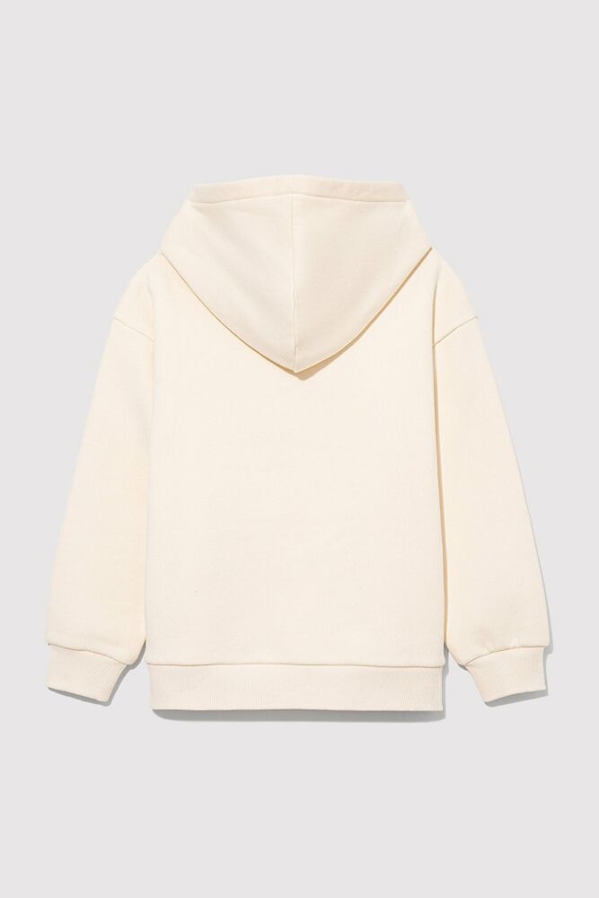 Mavi Logo Baskılı Kapüşonlu Beyaz Çocuk Sweat 6S10052-70072 - 2