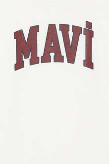 Mavi Logo Baskılı Kırık Beyaz Çocuk Tişört 6610030-81964 - 3