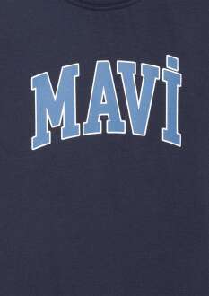 Mavi Logo Baskılı Koyu Lacivert Çocuk Tişört 6610030-82318 - 3