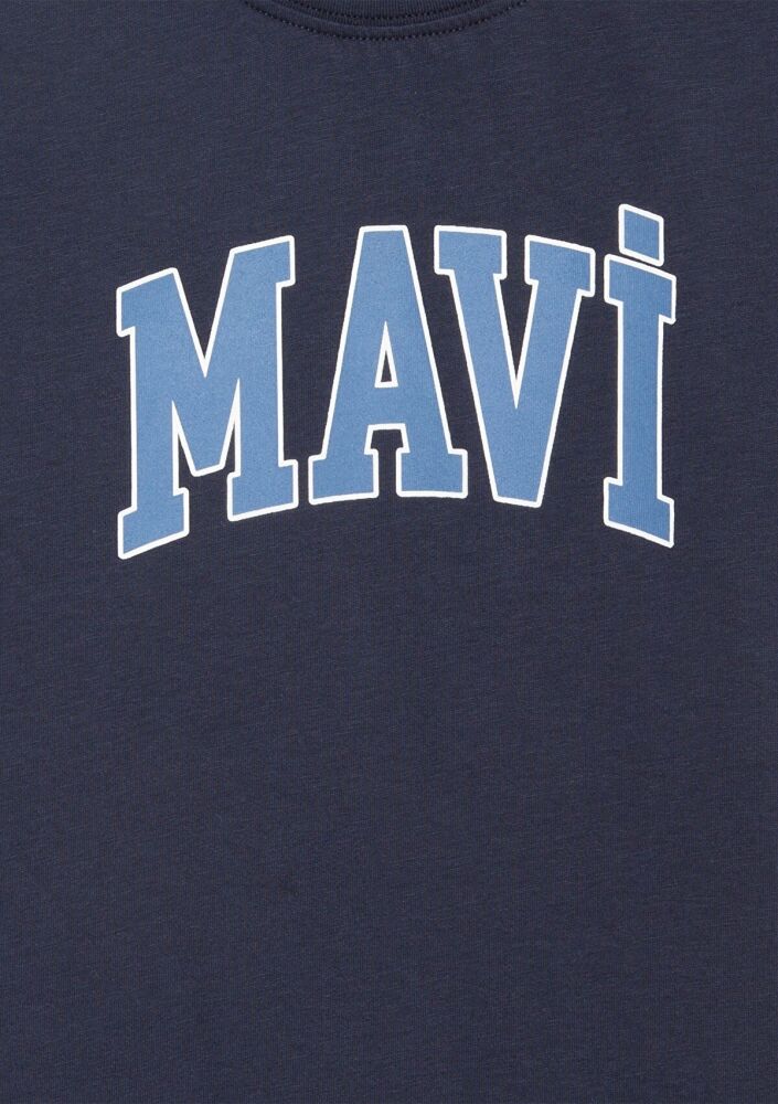 Mavi Logo Baskılı Koyu Lacivert Çocuk Tişört 6610030-82318 - 3