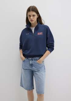 Mavi Logo Baskılı Lacivert Kadın Sweat 1S10373-70488 - 2