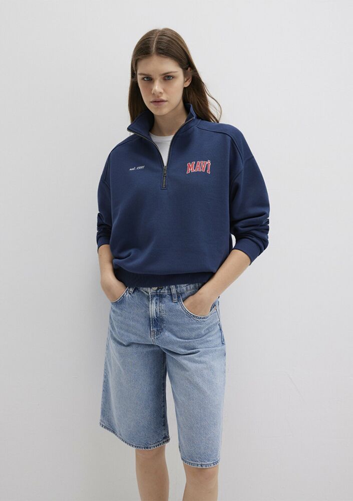 Mavi Logo Baskılı Lacivert Kadın Sweat 1S10373-70488 (1)