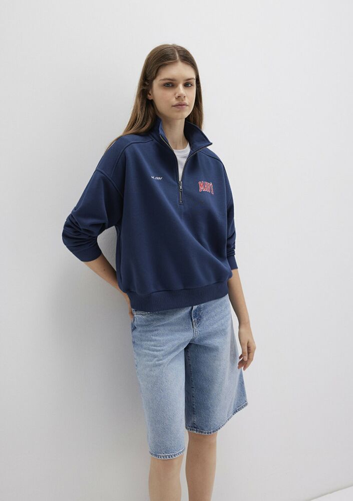 Mavi Logo Baskılı Lacivert Kadın Sweat 1S10373-70488 - 3