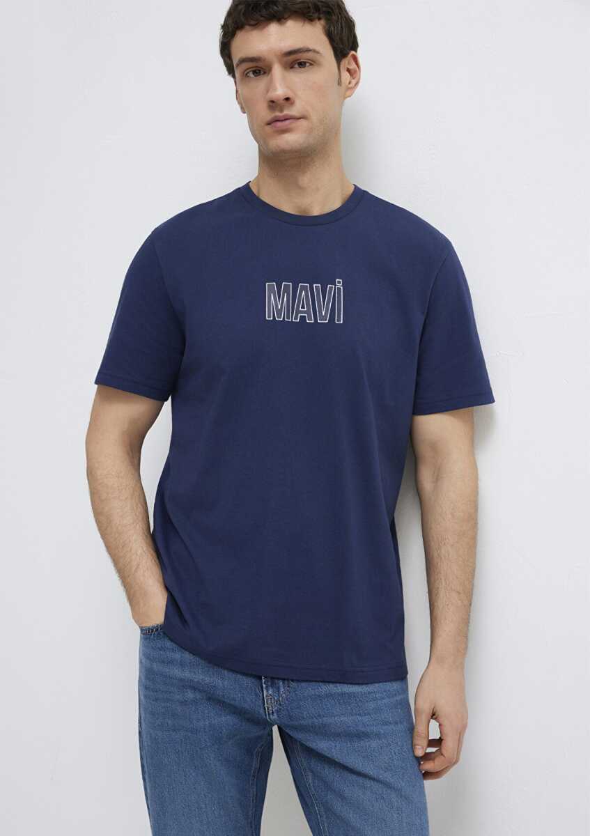 Mavi Logo Baskılı Lacivert Regular Fit Erkek Tişört 0613186-70758