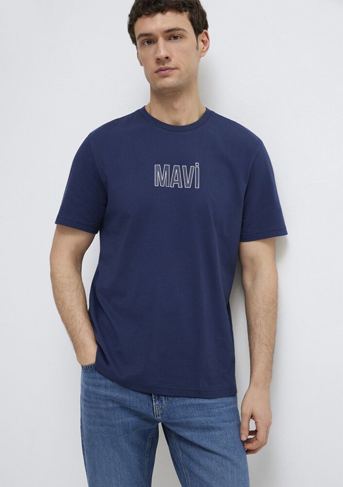 Mavi Logo Baskılı Lacivert Regular Fit Erkek Tişört 0613186-70758