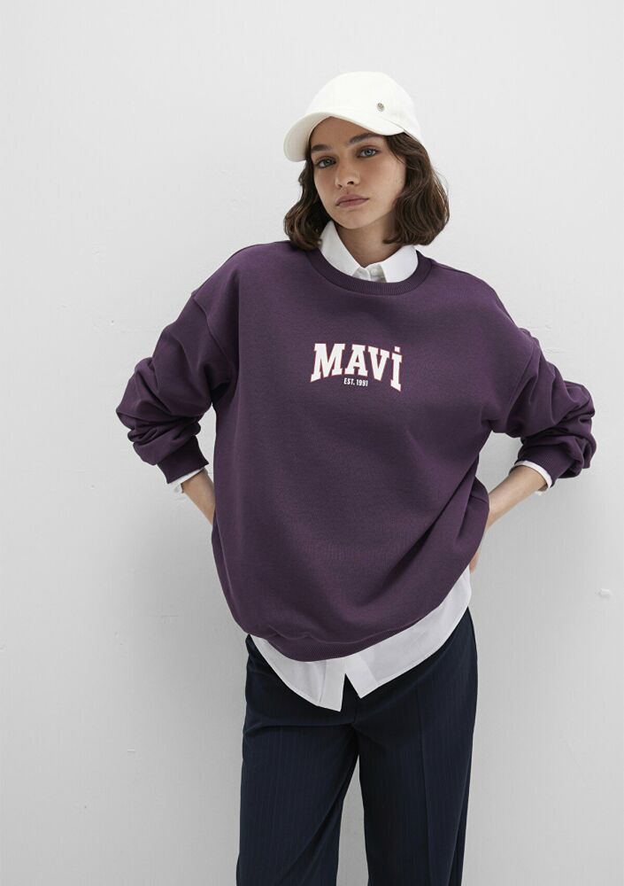 Mavi Logo Baskılı Loose Fit Kadın Sweat 1S10372-70635 (1)