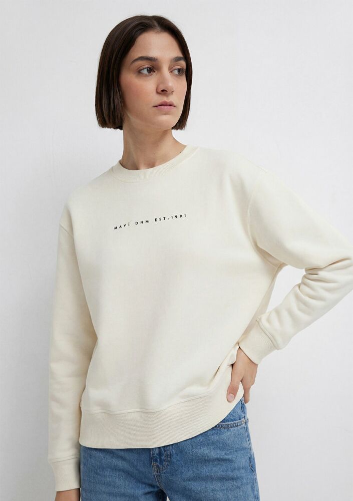 Mavi Logo Baskılı Loose Fit Kadın Sweat 1S10525-80194