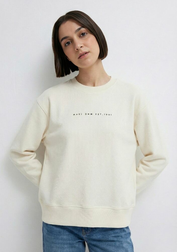 Mavi Logo Baskılı Loose Fit Kadın Sweat 1S10525-80194 (1)