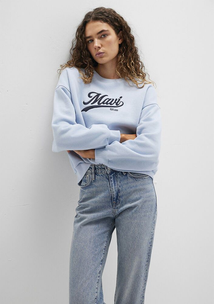 Mavi Logo Baskılı Mavi Kadın Sweat 1S10419-70813