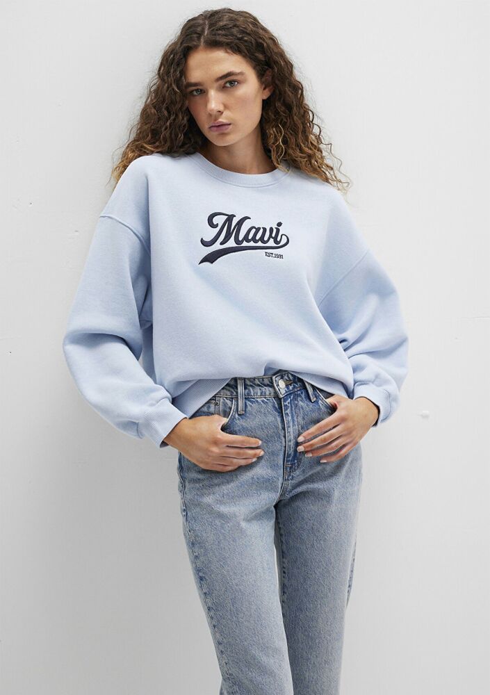 Mavi Logo Baskılı Mavi Kadın Sweat 1S10419-70813 (1)