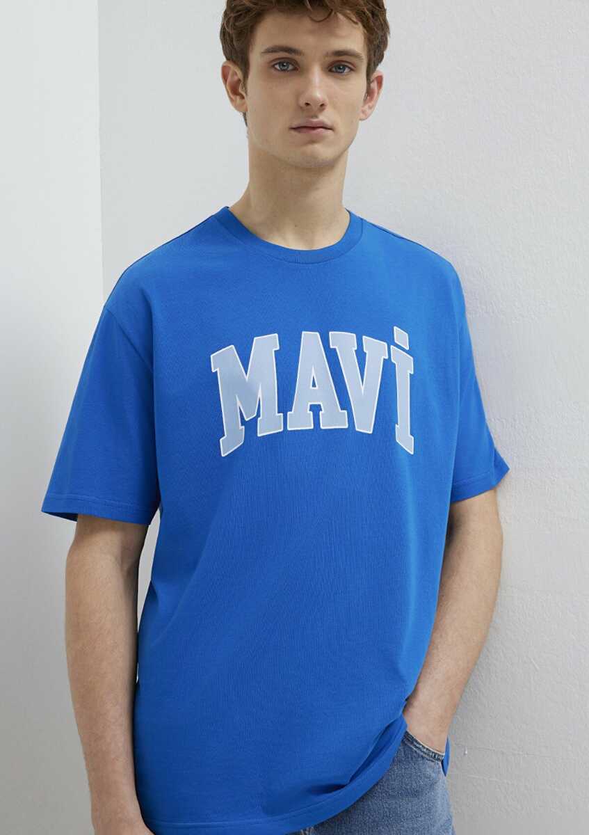 Mavi Logo Baskılı Mavi Loose Fit Erkek Tişört 0611711-81330