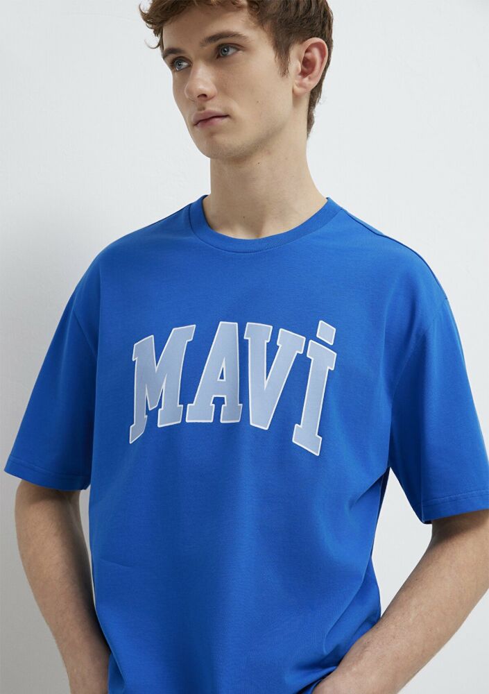 Mavi Logo Baskılı Mavi Loose Fit Erkek Tişört 0611711-81330 (1)