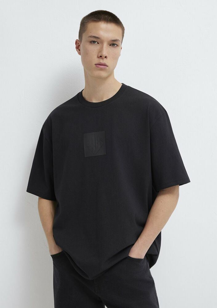 Mavi Logo Baskılı Relaxed Fit Siyah Erkek Tişört 0613148-900
