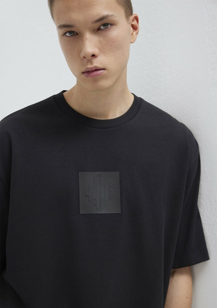 Mavi Logo Baskılı Relaxed Fit Siyah Erkek Tişört 0613148-900 (1)
