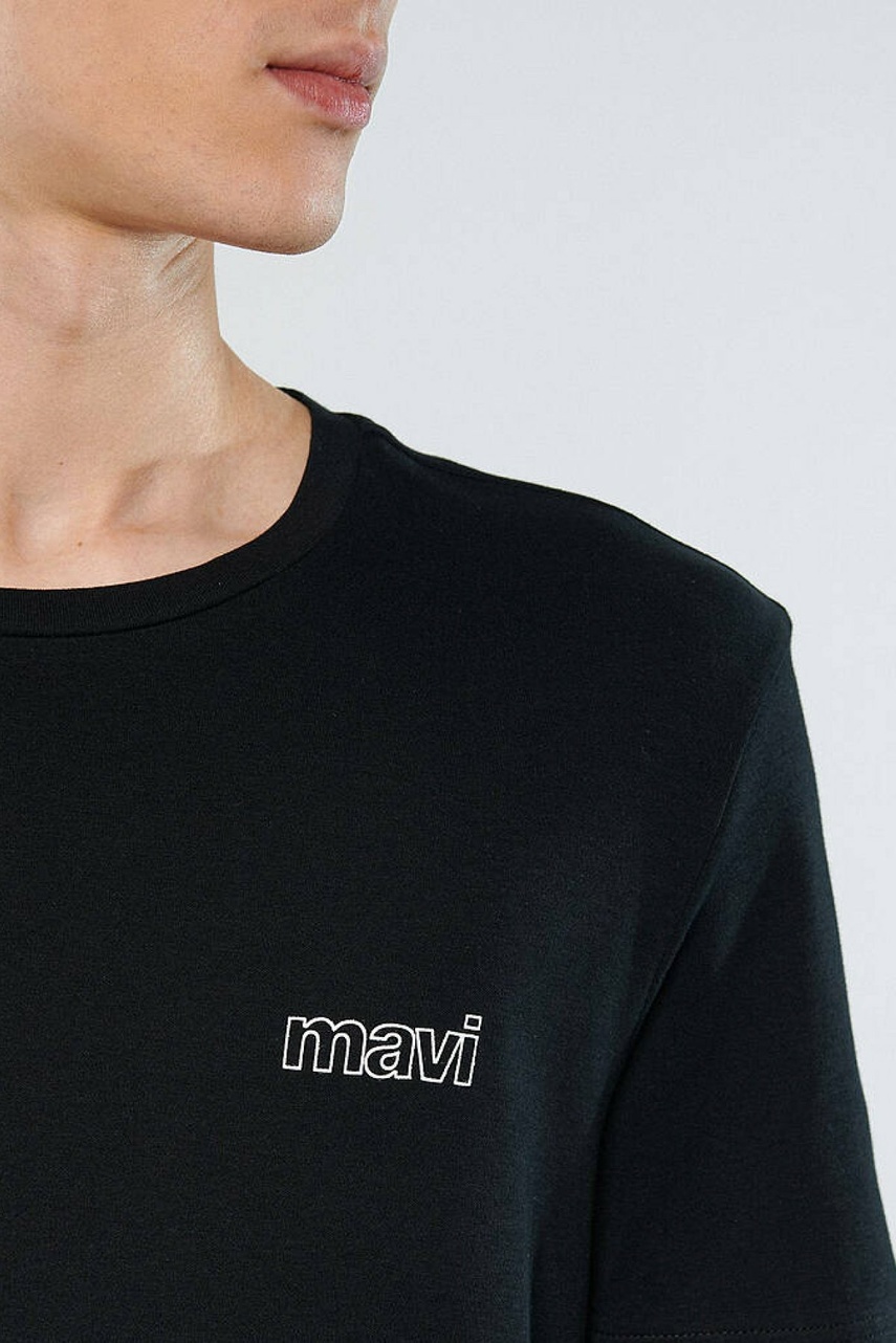 Mavi Logo Baskılı Siyah Basic Erkek Tişört 0610360-900 - 4