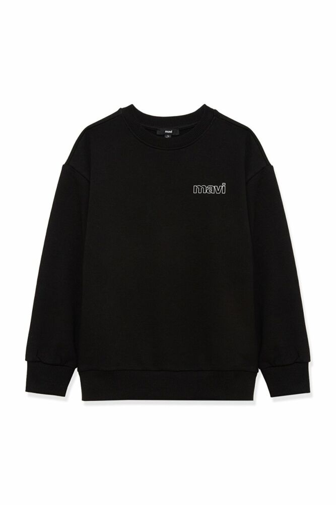 Mavi Logo Baskılı Siyah Çocuk Sweat 6S10034-900 (1)