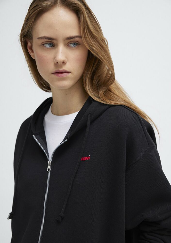 Mavi Logo Baskılı Siyah Kadın Sweat 1S10531-900