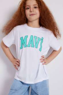 Mavi Logo Beyaz Çocuk Tişört 7610109-620 - 1