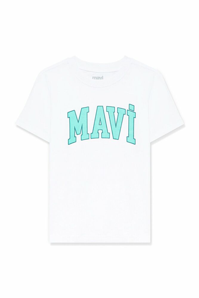 Mavi Logo Beyaz Çocuk Tişört 7610109-620 - 3