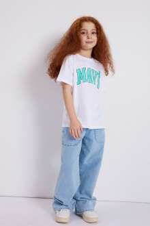 Mavi Logo Beyaz Çocuk Tişört 7610109-620 - Mavi (1)