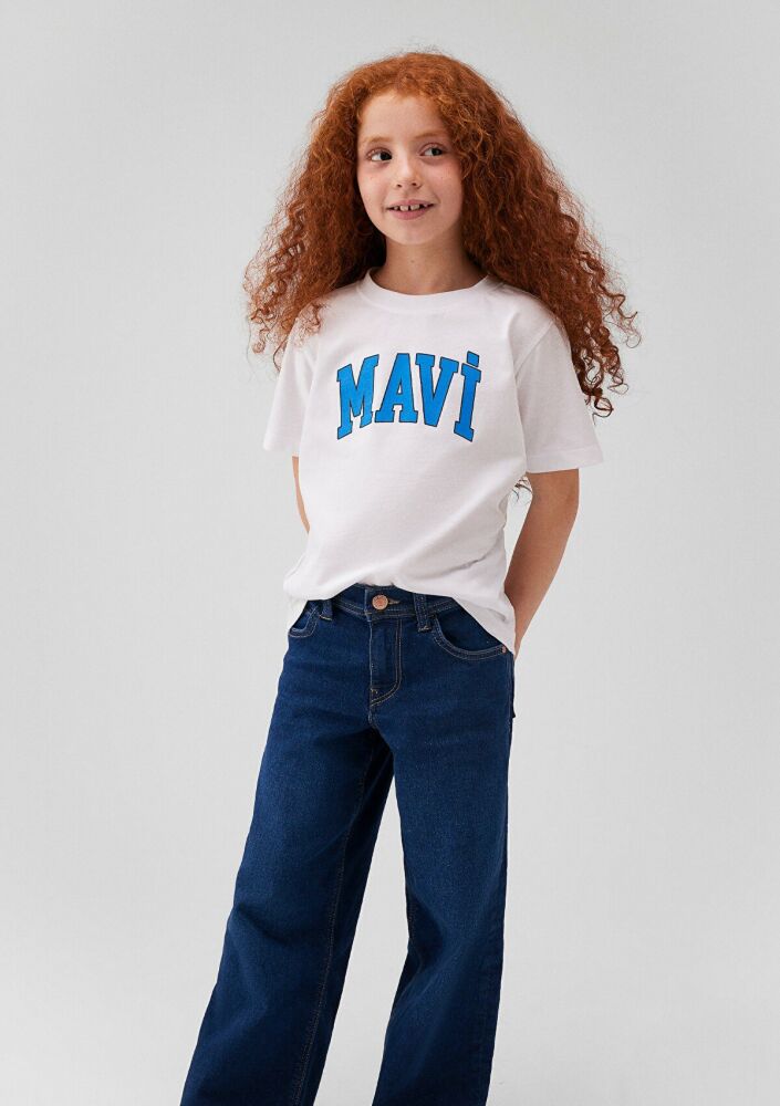 Mavi Logo Beyaz Çocuk Tişört 7610109-70000 - 1