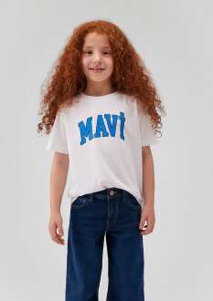 Mavi Logo Beyaz Çocuk Tişört 7610109-70000 - 2