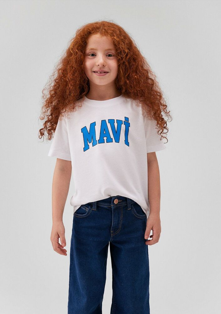 Mavi Logo Beyaz Çocuk Tişört 7610109-70000 - 2