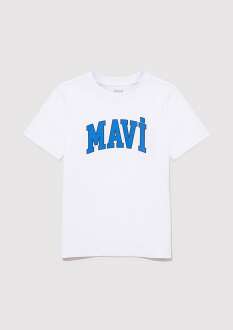 Mavi Logo Beyaz Çocuk Tişört 7610109-70000 - 3