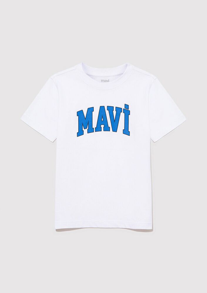 Mavi Logo Beyaz Çocuk Tişört 7610109-70000 - 3