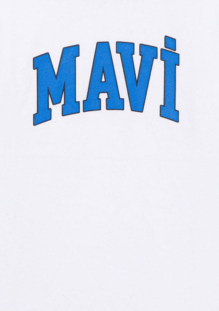 Mavi Logo Beyaz Çocuk Tişört 7610109-70000 - 5